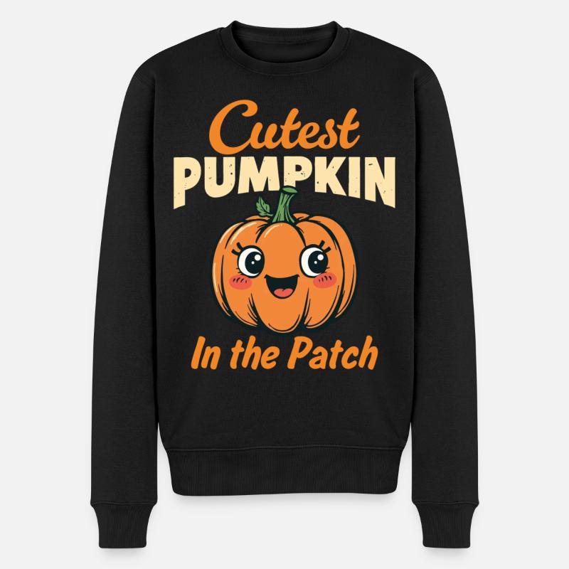 Süßester Kürbis im Patch - Männer Premium Bio Pullover - Schwarz