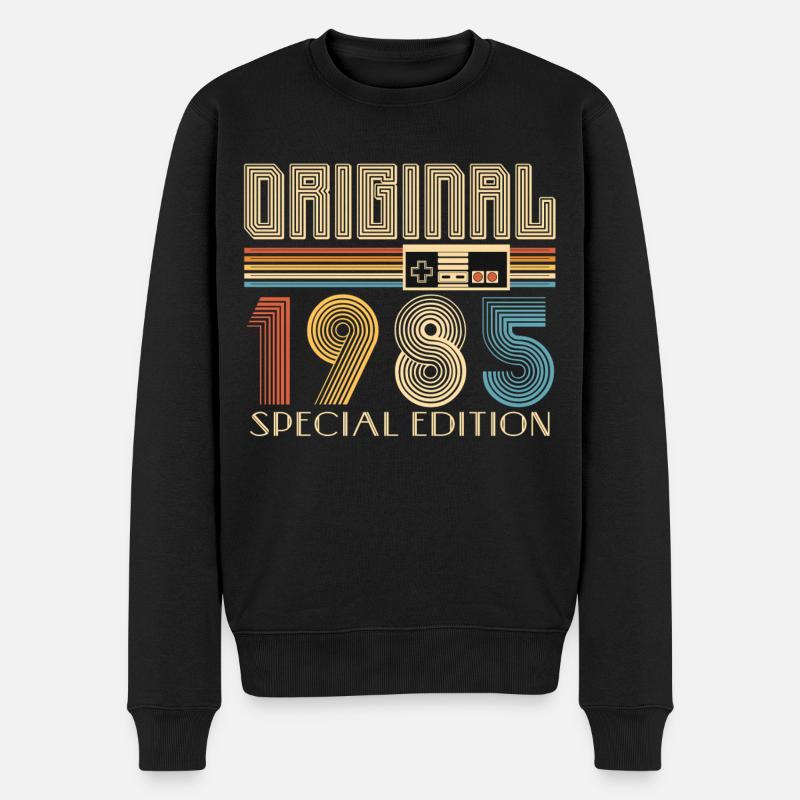 40. Geburtstag 40 Jahre Original 1985 - Männer Premium Bio Pullover - Schwarz