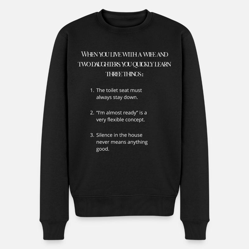 Einfamilienhaus: Drei Hausregeln - Männer Premium Bio Pullover - Schwarz