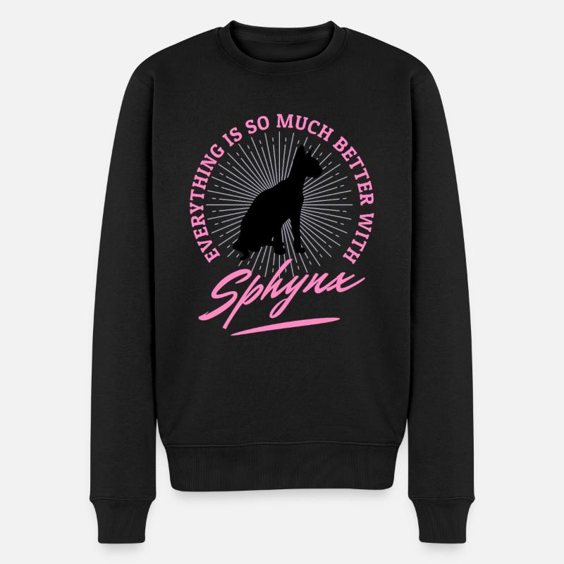 Black Sphynx chat Dictons Humour Citations - Pull Premium bio Homme - noir