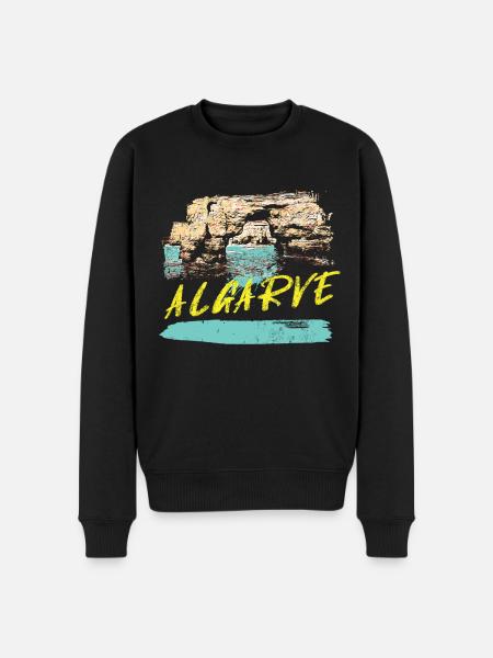 Cliffs Algarve illustration Portugal - Men's Premium Organic Jumper - black