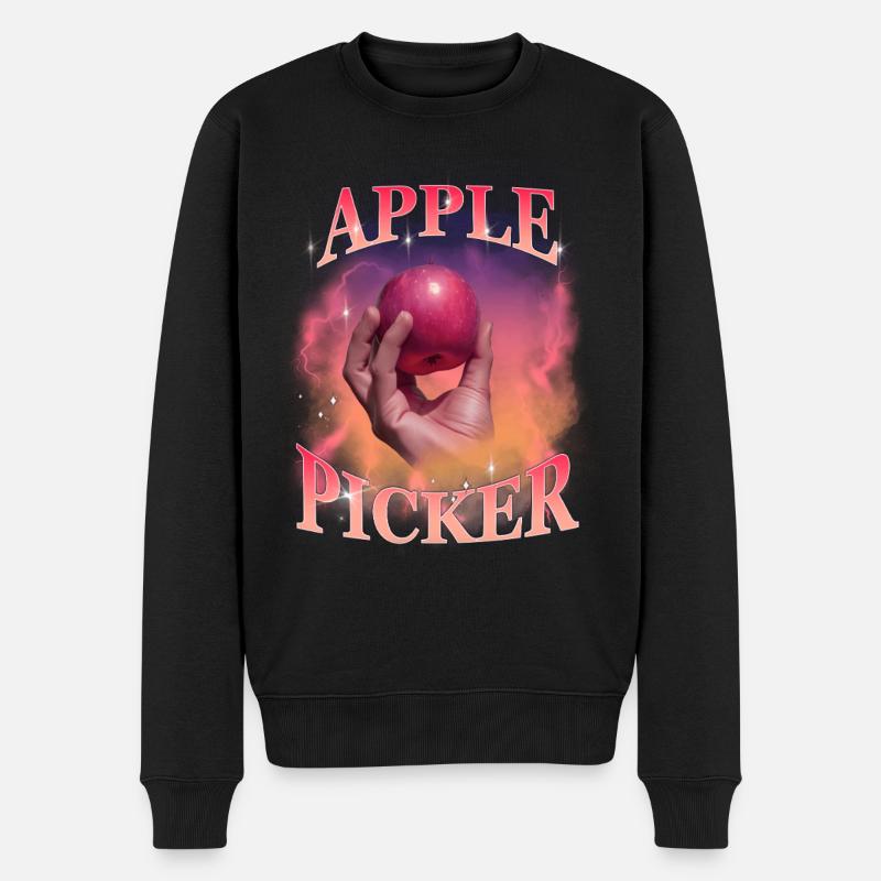 Apple Picker Retro Sunset - Männer Premium Bio Pullover - Schwarz