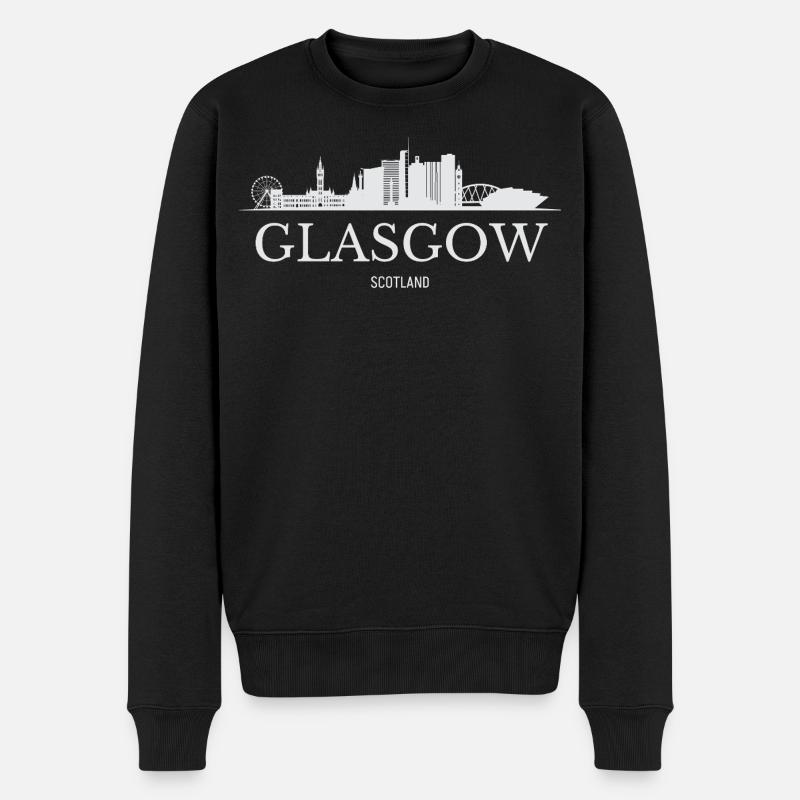 Glasgow Skyline, Glasgow, Écosse - Pull Premium bio Homme - noir