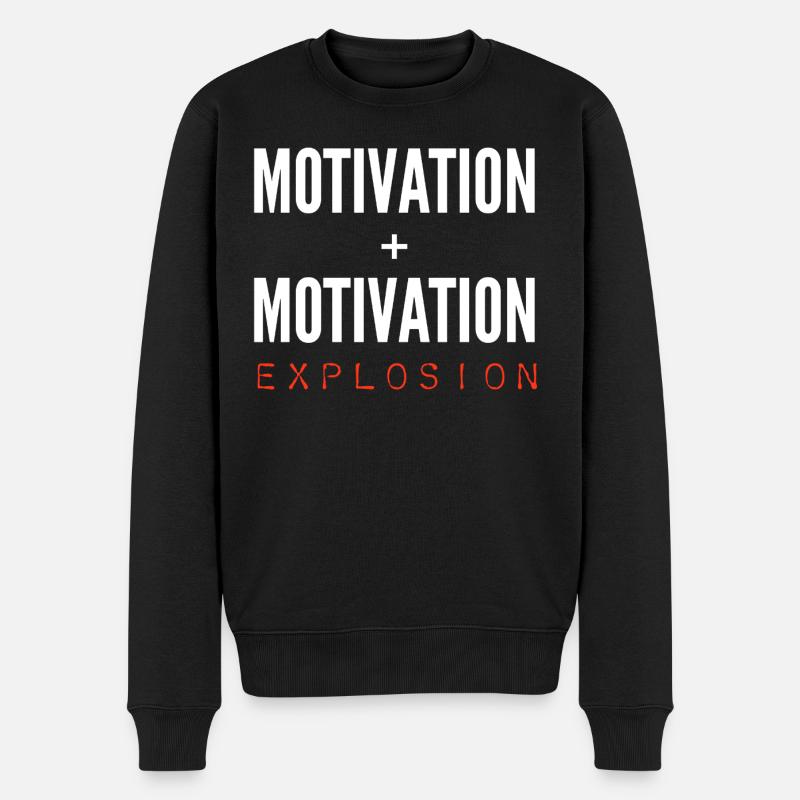 Motivation + Motivation = Explosion - Männer Premium Bio Pullover - Schwarz