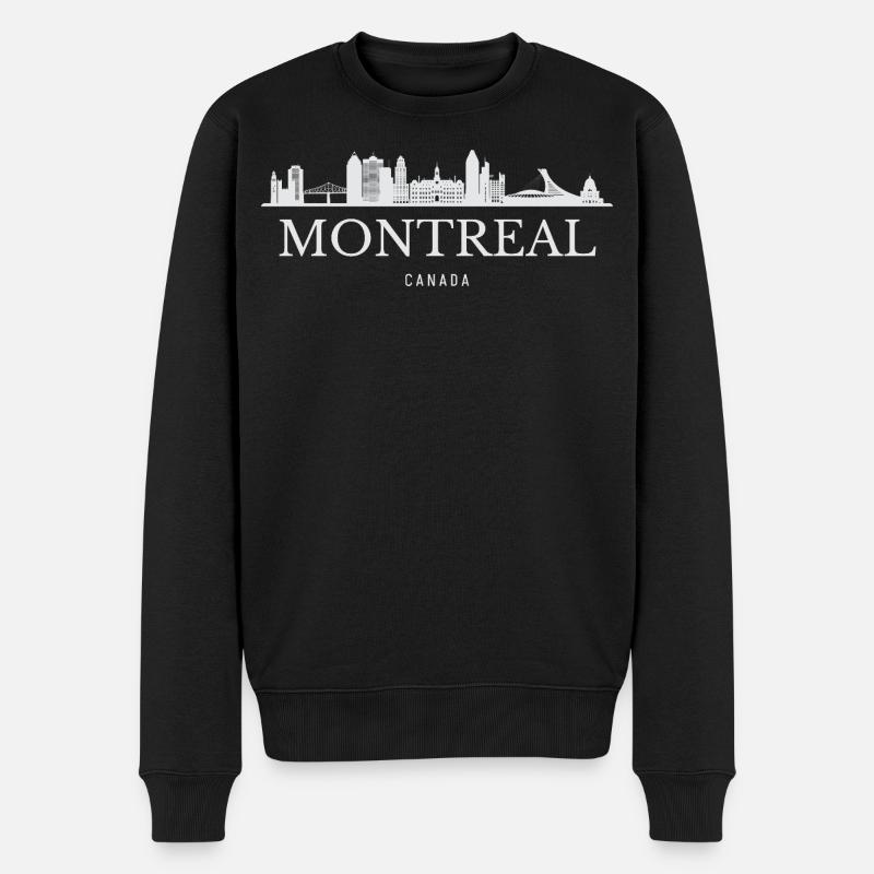 Skyline de Montréal, Montréal Canada - Pull Premium bio Homme - noir