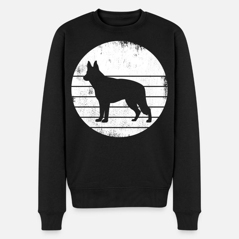 Deutscher Schäferhund Zeichnung - Männer Premium Bio Pullover - Schwarz