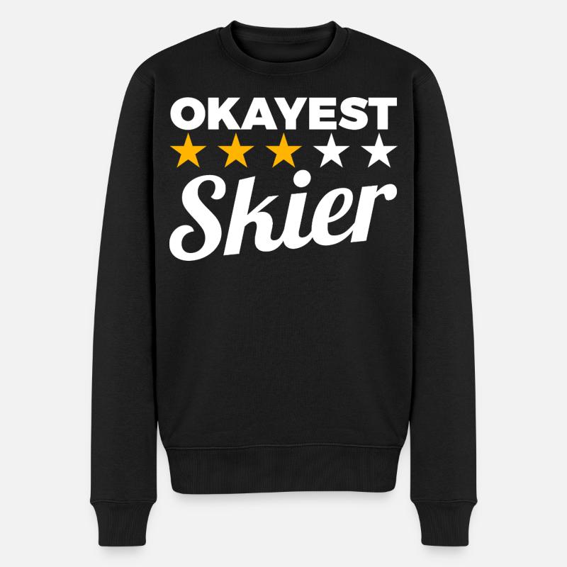 Okayest Skier - Männer Premium Bio Pullover - Schwarz