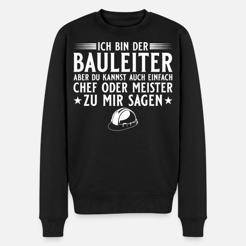 Bauleiter Hausbau Baustelle Chef oder Meister - Men's Premium Organic Jumper - black