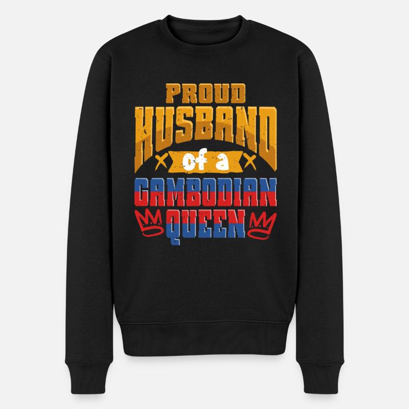 Cambodge Cambodgien Mari - Pull Premium bio Homme - noir