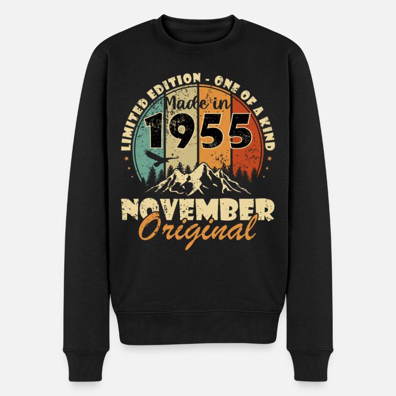 70. Jahrestag - Original - November 1955 - Männer Premium Bio Pullover - Schwarz