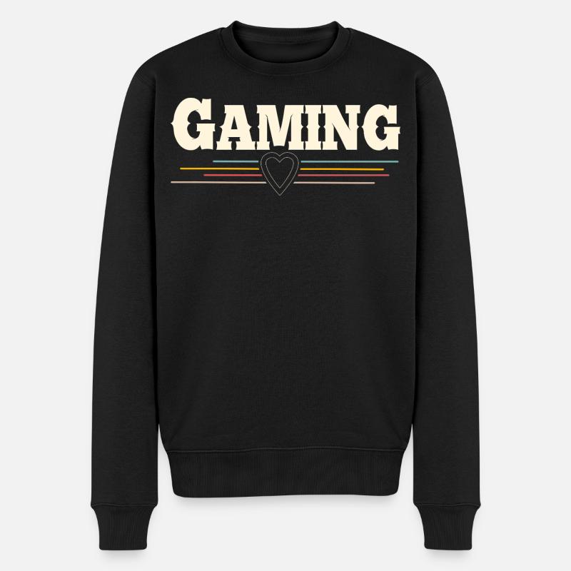 Gaming - Männer Premium Bio Pullover - Schwarz