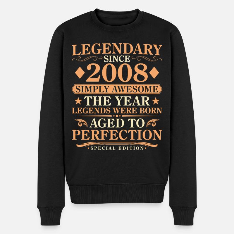 Millésime 2008 Né - Millésime 18ème Anniversaire - Pull Premium bio Homme - noir