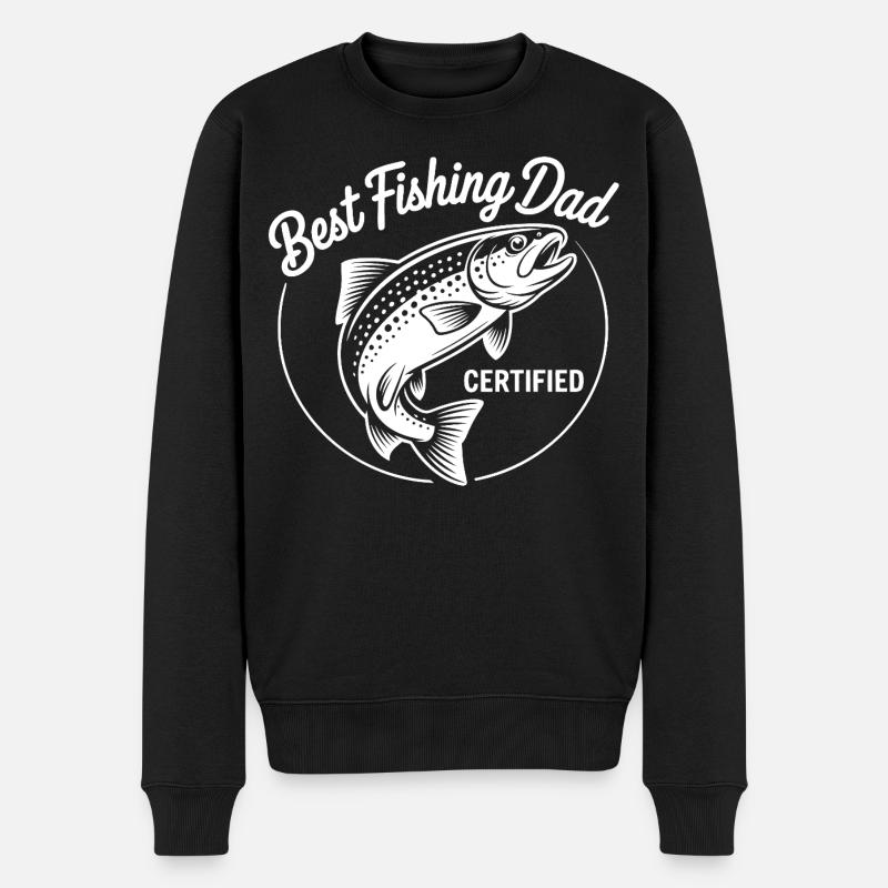 Meilleur papa pêcheur certifié - Pull Premium bio Homme - noir