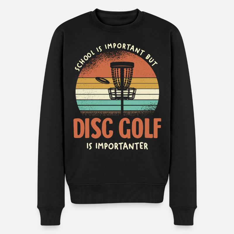 Retro Disc Golf Is Important - Men's Premium Organic Jumper - black