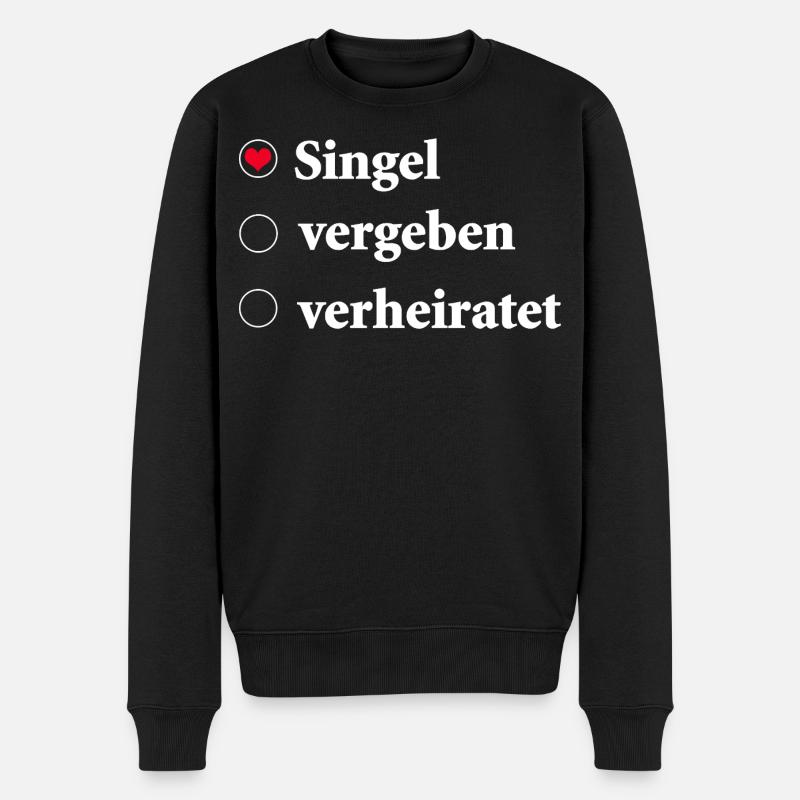 Beziehungsstatus Auswahl Singel mit Herzsymbol - Männer Premium Bio Pullover - Schwarz
