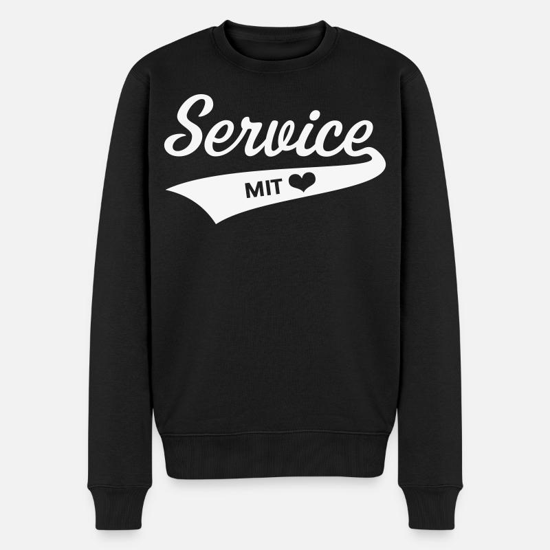 Service Mit Herz (Berufskleidung / White) - Männer Premium Bio Pullover - Schwarz