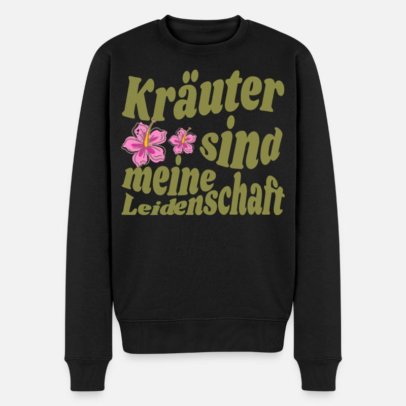Magisches Kräuter-Design für echte Kräuterhexen - Männer Premium Bio Pullover - Schwarz