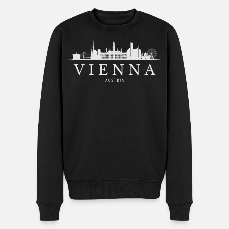 Silhouette de Vienne, Vienne Autriche - Pull Premium bio Homme - noir