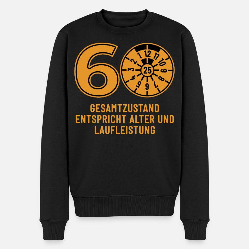 HU Dezember 2025 - 60 Jahre - Geburtstag Geschenk - Männer Premium Bio Pullover - Schwarz