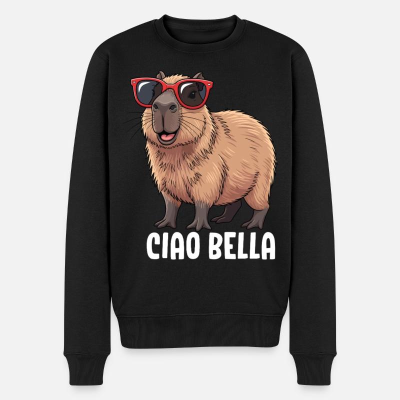 Ciao Bella - Männer Premium Bio Pullover - Schwarz
