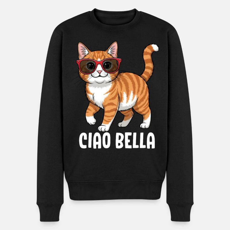 Ciao Bella - Männer Premium Bio Pullover - Schwarz