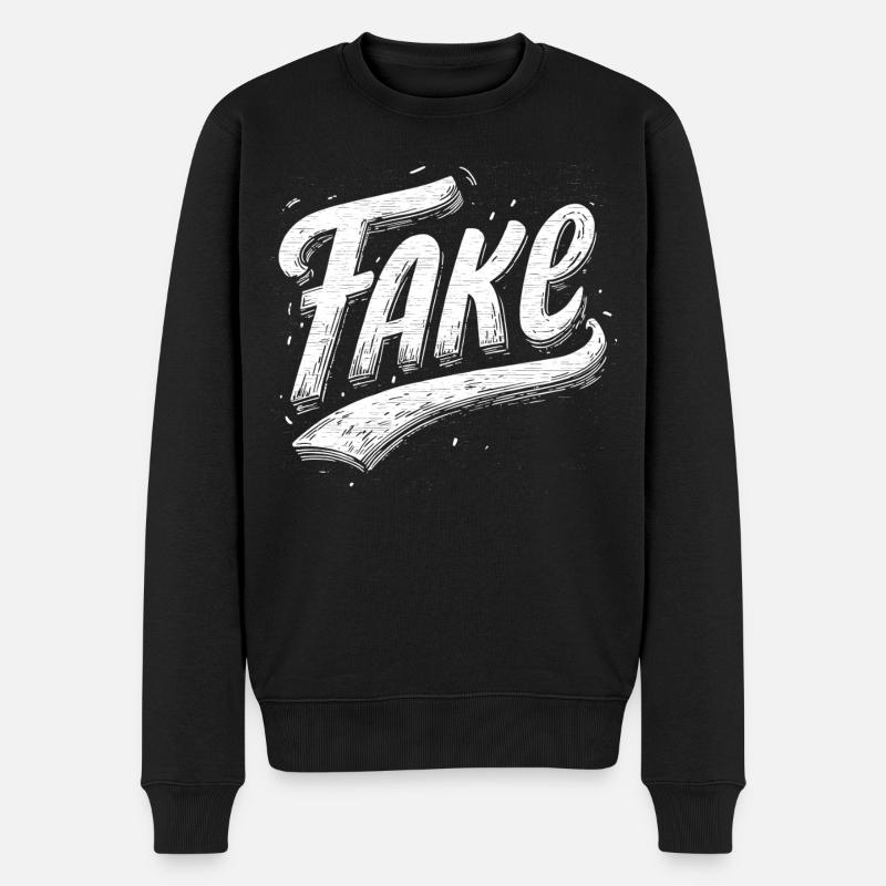 Fake - Männer Premium Bio Pullover - Schwarz