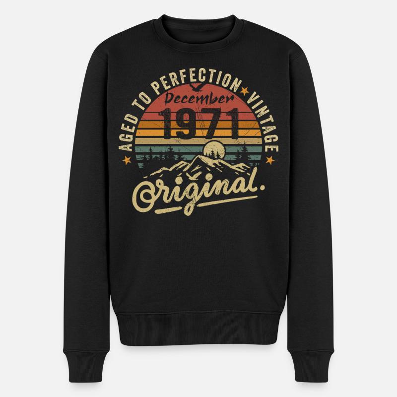 Legenden wurden im Dezember 1971 - Männer Premium Bio Pullover - Schwarz