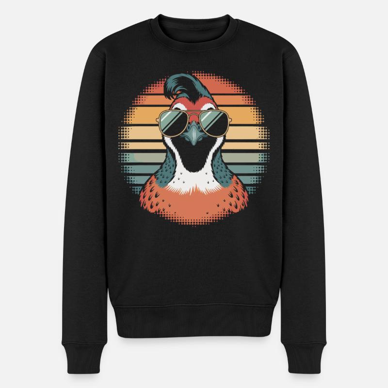 Wachtel Flüsterer - Männer Premium Bio Pullover - Schwarz