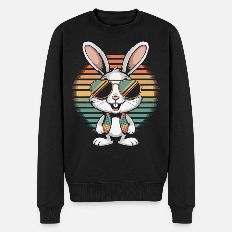Cooler Hase - Männer Premium Bio Pullover - Schwarz