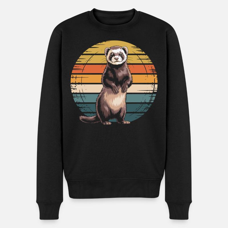 Frettchen - Männer Premium Bio Pullover - Schwarz