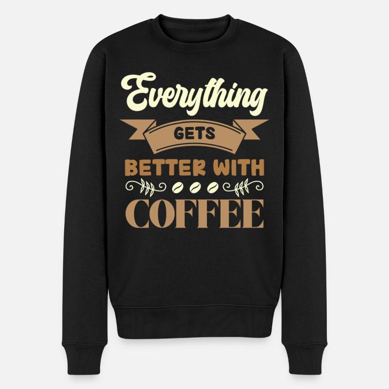 Le café rend tout meilleur - Pull Premium bio Homme - noir