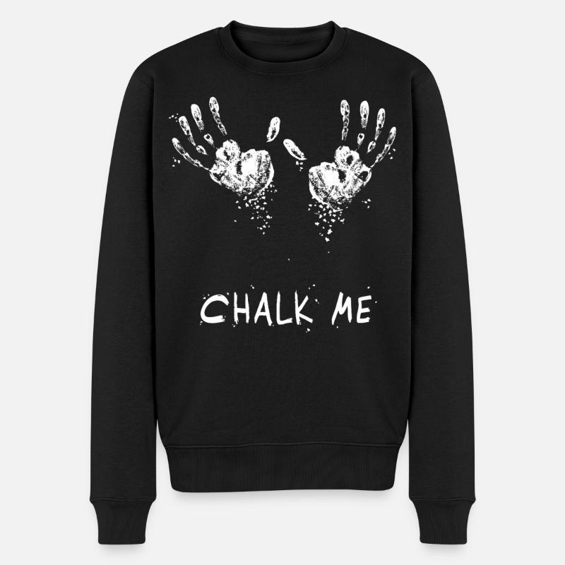 Handabdruck Chalk Me Daddy - Boulder/ Kletter Pun - Männer Premium Bio Pullover - Schwarz