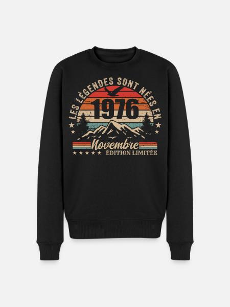 Awesome since November 1976 | November 1976 - Men's Premium Organic Jumper - black
