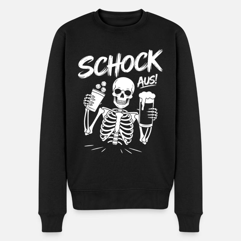 Shock Off! Skeleton Shock Cutlery Dice Shock - Men's Premium Organic Jumper - black
