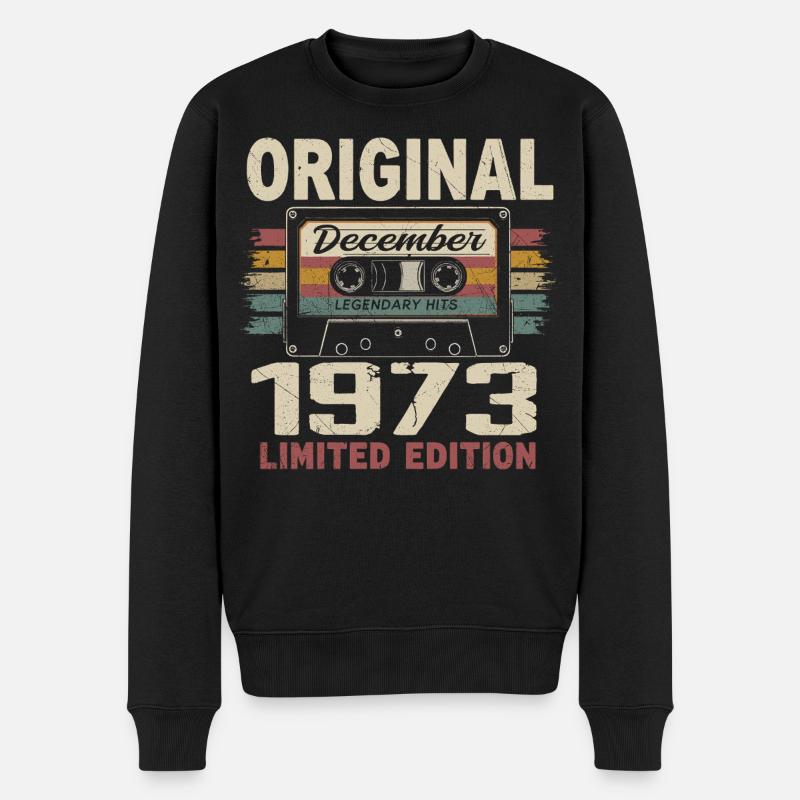 Cadeau D'anniversaire Décembre 1973 - Pull Premium bio Homme - noir
