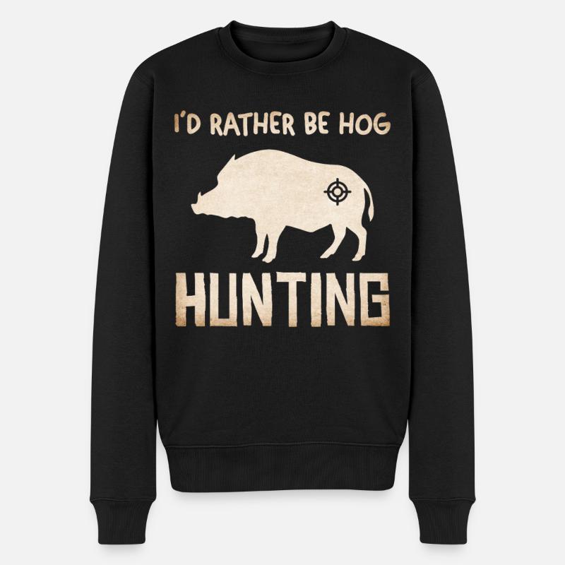 Silhouette de chasse au sanglier - Pull Premium bio Homme - noir
