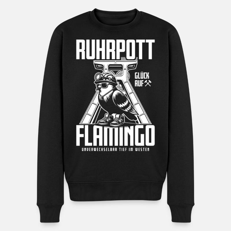Ruhropt Flamingo Industriestil - Männer Premium Bio Pullover - Schwarz