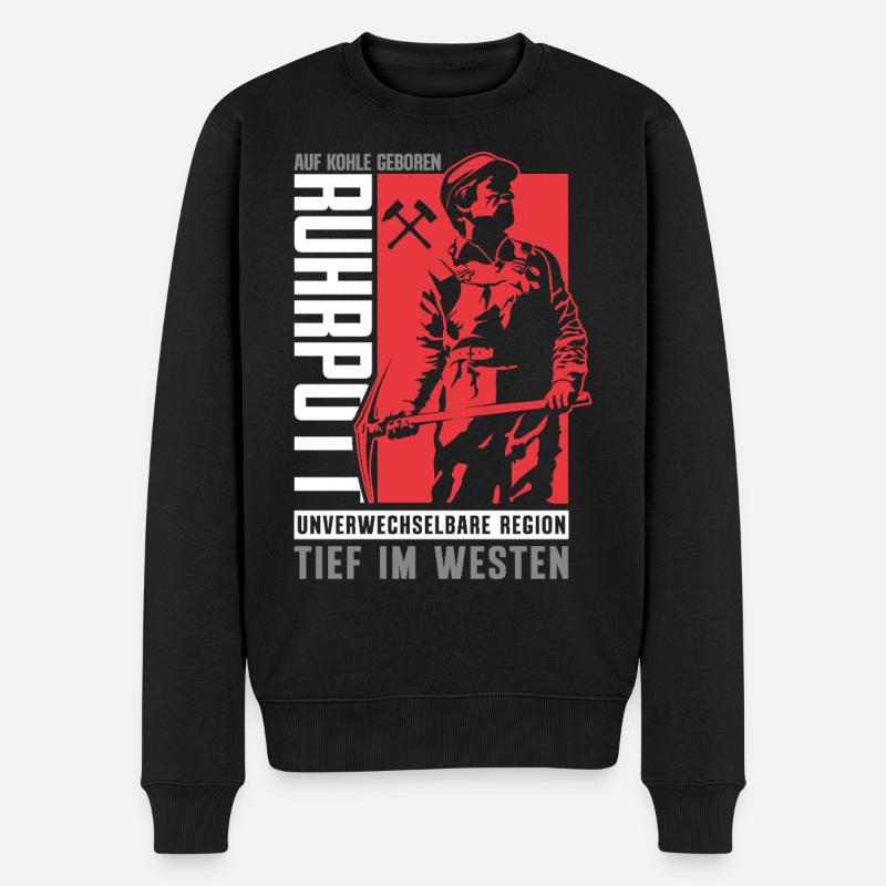 Tief im Westen Ruhrgebiet Silhouette - Männer Premium Bio Pullover - Schwarz