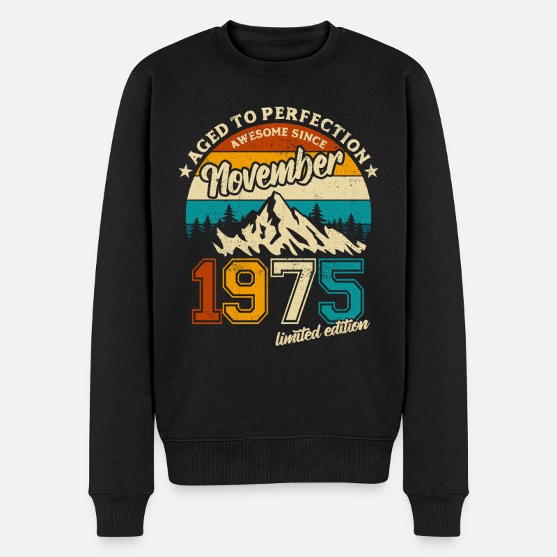 Limited Edition November 1975 Geburtstag Geschenk - Männer Premium Bio Pullover - Schwarz