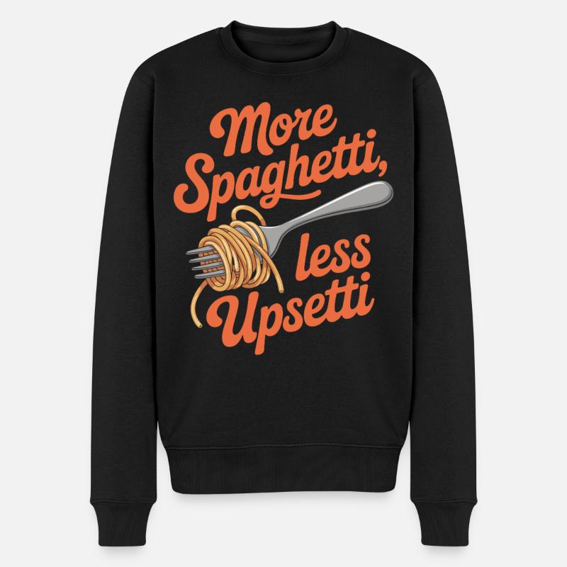 Plus de spaghettis moins d’upsetti - Pull Premium bio Homme - noir