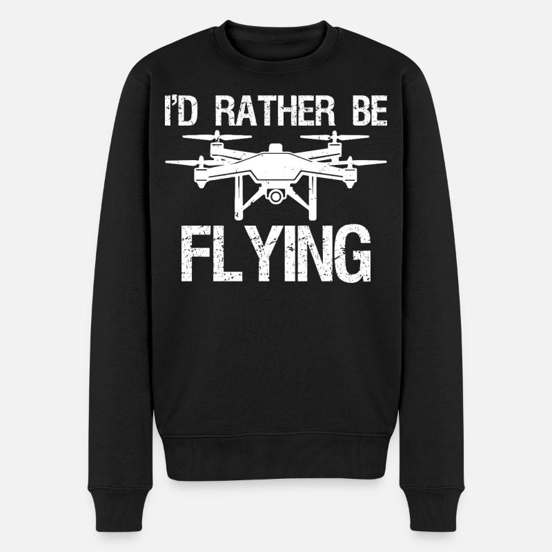 I'd rather be flying - Männer Premium Bio Pullover - Schwarz
