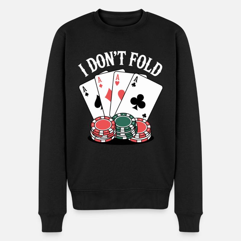 Pliez les cartes de poker - Pull Premium bio Homme - noir