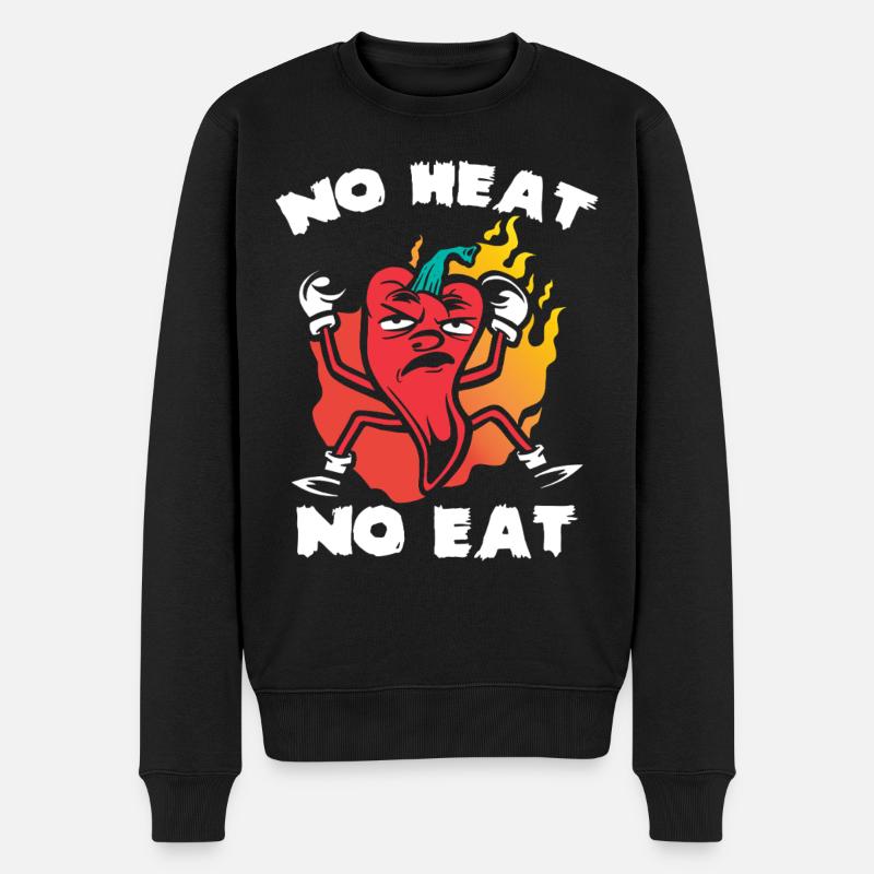 Chili Herz Kein Fleisch - Männer Premium Bio Pullover - Schwarz