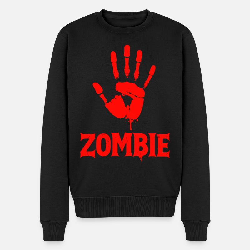Zombie Hand Halloween Apokalypse - Männer Premium Bio Pullover - Schwarz
