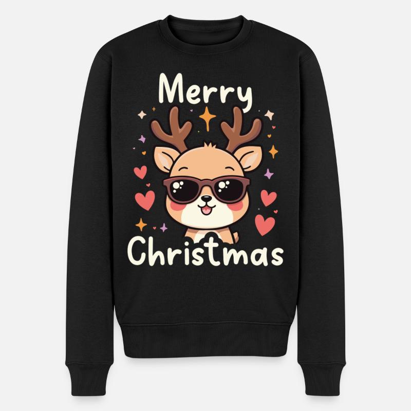 Frohe Weihnachten - Männer Premium Bio Pullover - Schwarz