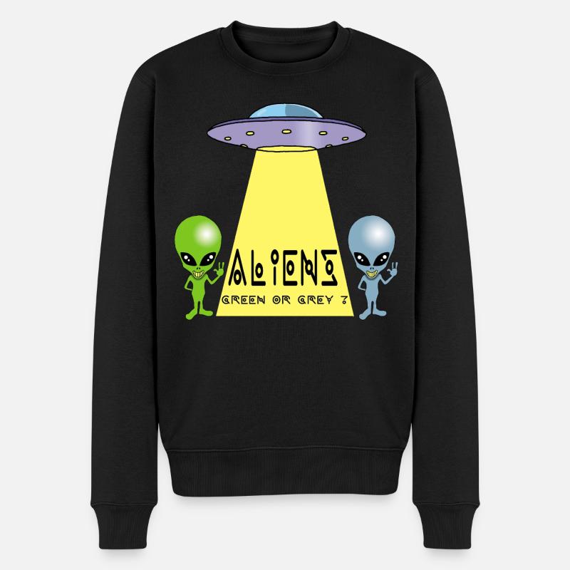 Extraterrestre vert ou gris ? - Pull Premium bio Homme - noir
