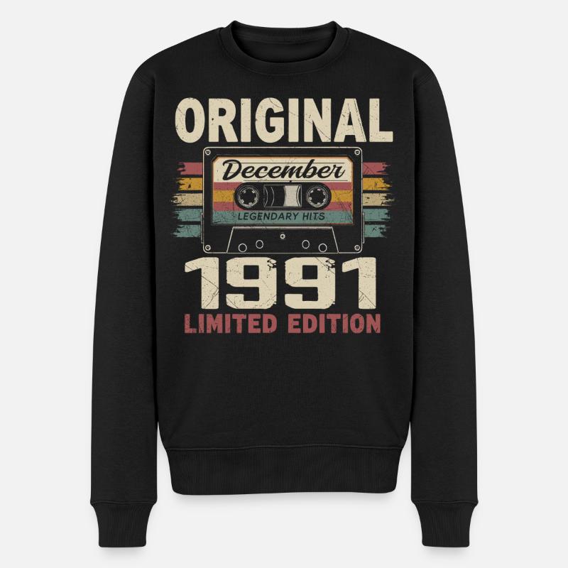 Cadeau D'anniversaire Décembre 1991 - Pull Premium bio Homme - noir