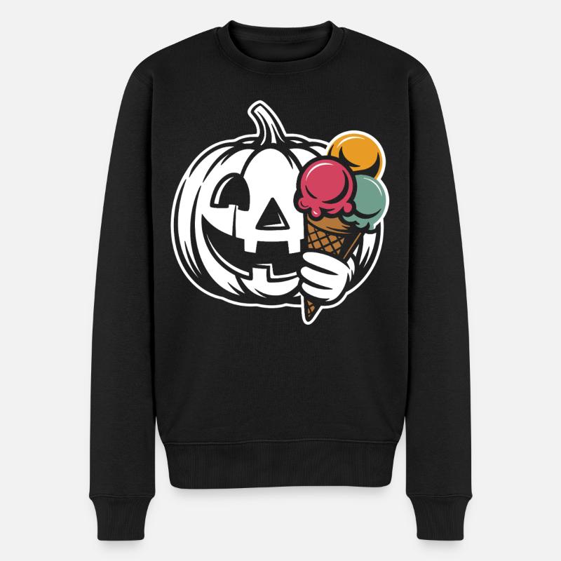 Crème glacée Pumpkin Smile - Pull Premium bio Homme - noir