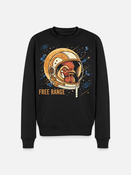 Space chicken in astronaut helmet - Men's Premium Organic Jumper - black