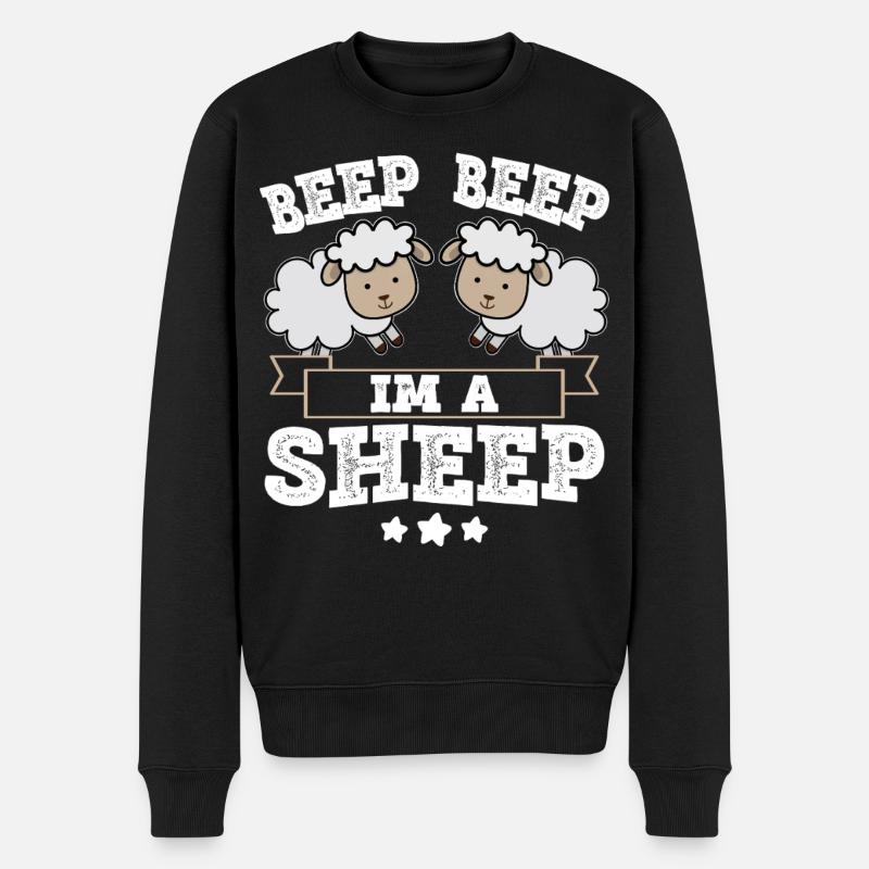 Beep Beep Im A Sheep - Männer Premium Bio Pullover - Schwarz